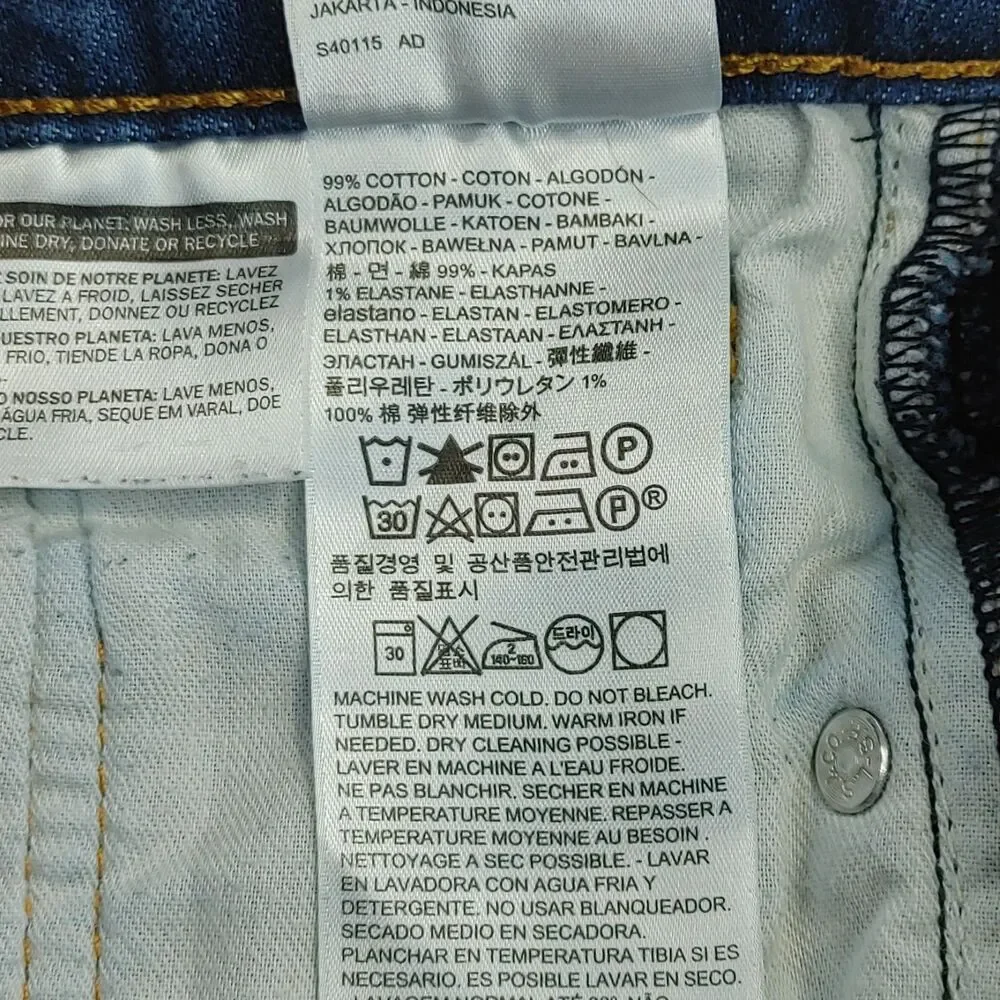 Levi's 511 Slim Fit Jeans Men's W29 L30 Blue Denim Stretch Tapered 04511-2369